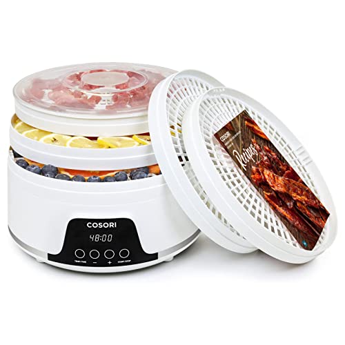 COSORI Dörrautomat für mehr Möglichkeiten, Food Dehydrator mit 5 stapelbaren und herausnehmbaren Tabletts, Einstellbare Höhe, Temperaturregelung(35-75℃), BPA-frei, 350W,Weiß von COSORI