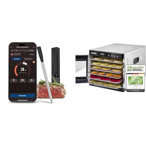 COSORI Erstes Smartes Fleischthermometer + COSORI Dörrautomat edelstahl, Food Dehydrator mit 50 Rezepte von COSORI