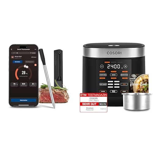 COSORI Erstes Smartes Fleischthermometer + COSORI Reiskocher, Multikocher mit 17 Programme von COSORI