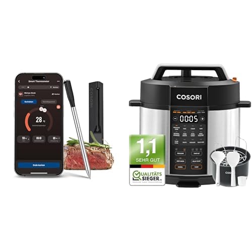 COSORI Erstes Smartes Fleischthermometer + COSORI Schnellkochtopf, 9-in-1, Multikocher mit 14 Funktionen von COSORI