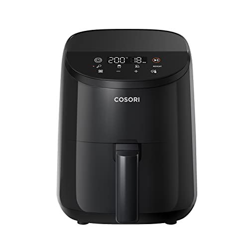 COSORI Heißluftfritteuse 2L, 4-in-1 Mini Airfryer, 30 Online Rezepte, 75-205℃, Energiesparend, Kompakt, Heissluftfriteuse klein ohne Öl, Spülmaschinenfest, 900W, Schwarz von COSORI