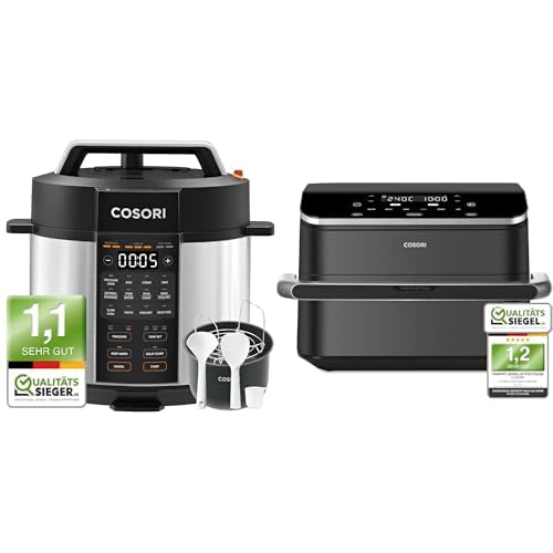 COSORI Schnellkochtopf, 9-in-1, Multikocher mit 14 Funktionen&COSORI Heißluftfritteuse TwinFry 10L Airfryer von COSORI