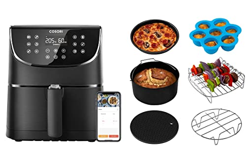 COSORI Smart WiFi Heißluftfritteuse 5,5L XXL mit 13 Programmen, 100 deutschem Rezeptheft und APP-Steuerung + COSORI Zubehör für Heißluftfritteusen, 6-teiliges Zubehörset für 5,5L Heißluftfritteuse COSORI Smart WiFi Heißluftfritteuse 5,5L XXL mit 13 Programmen, 100 deutschem Rezeptheft und APP-Steuerung + COSORI Zubehör für Heißluftfritteusen, 6-teiliges Zubehörset für 5,5L Heißluftfritteuse von COSORI
