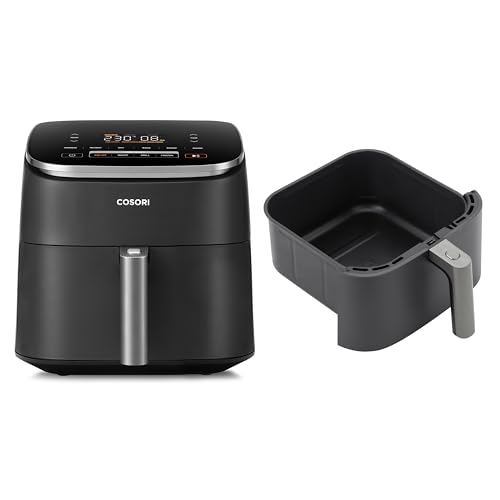 Cosori Turboblaze Heißluftfritteuse Airfryer, 9-in-1 Air Fryer XXL 6L + Cososi TurboBlaze Heißluftfritteuse originale Ersatzkorb 6L, Cosori Zubehör für CAF-DC601-KEU Airfryer von COSORI