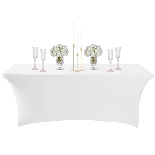 4 Fuß Weiß Tischdecke Abwaschbar Elastische Rechteckig,Wasserabweisend Kratzfest Dauerhaft Tischdecke Fleckschutz Geburtstag Tischtuch für Esszimmer Garten Bankett Buffet Partys Hochzeit 4 Fuß Weiß Tischdecke Abwaschbar Elastische Rechteckig,Wasserabweisend Kratzfest Dauerhaft Tischdecke Fleckschutz Geburtstag Tischtuch für Esszimmer Garten Bankett Buffet Partys Hochzeit von COSORO