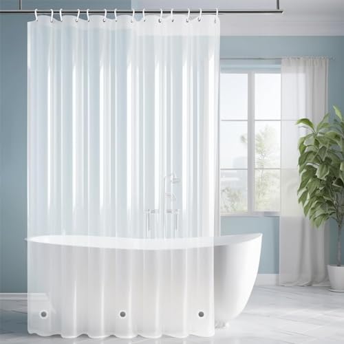 COSORO Transparent Duschvorhang 180x180cm mit Gewicht Magnete Unten,Antischimmel Wasserdicht Duschvorhänge,Durchsichtig Waschbar Plastik PEVA Badvorhang mit 12 Haken für Badezimmer,Badewanne,Dusche von COSORO