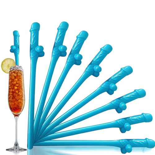 Strohhalme JGA,24 Stück Blau Witziges Penis Trinkhalme Jga Bachelorette Party Accessoires Frauen Wiederverwendbare Trinkhalme Cocktail Strohhalme Für den Mädelsabend Junggesellenabschiede Geburtstage von COSORO
