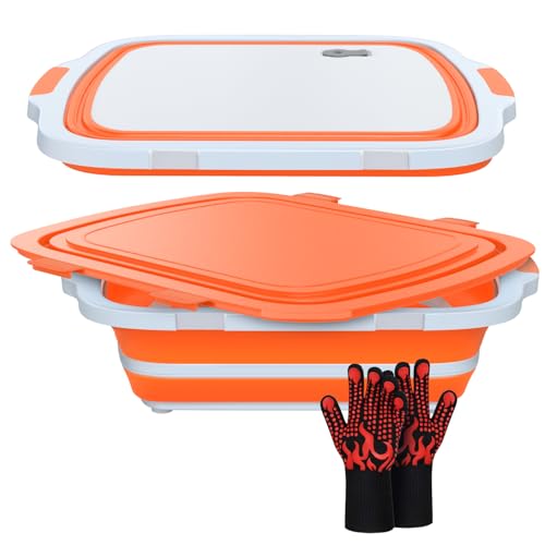 XL Faltbare BBQ Prep Tub mit Schneidebrett & Ablaufstopfen - Tragbare Food Prep Station für Küche, Camping & Grill - Spülmaschinenfest, platzsparendes Design - Bonus hitzebeständiger Handschuh im XL Faltbare BBQ Prep Tub mit Schneidebrett & Ablaufstopfen - Tragbare Food Prep Station für Küche, Camping & Grill - Spülmaschinenfest, platzsparendes Design - Bonus hitzebeständiger Handschuh im von COSPARX