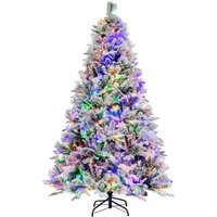180 cm Künstlicher Weihnachtsbaum mit Beleuchtung, Schnee und Zapfen, Tannenbaum mit 8 Lichtmodi, 850 pe pvc Zweigspitzen, Christbaum, Kunstbaum 180 cm Künstlicher Weihnachtsbaum mit Beleuchtung, Schnee und Zapfen, Tannenbaum mit 8 Lichtmodi, 850 pe pvc Zweigspitzen, Christbaum, Kunstbaum von COSTWAY