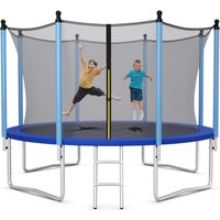 244 cm Trampolin Outdoor, gs Zertifiziert, Gartentrampolin mit Leiter, Trampolin Komplettset mit Leiter, Sprungmatte, Sicherheitsnetz und von COSTWAY