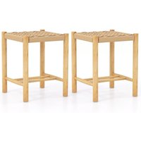 2er Set Barhocker Holz, Barstuhl Sitzhöhe 45 cm mit Fußstütze, Küchenstuhl aus geflochtenem Papier, Tresenhocker Bistrohocker für Küche, Esszimmer, 2er Set Barhocker Holz, Barstuhl Sitzhöhe 45 cm mit Fußstütze, Küchenstuhl aus geflochtenem Papier, Tresenhocker Bistrohocker für Küche, Esszimmer, von COSTWAY