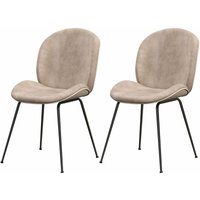 2er Set Esszimmerstühle, Küchenstuhl Polsterstuhl Samt mit Metallgestel, Gepolsterter Stuhl Esszimmer für Wohnzimmer und Schlafzimmer, Braun - Costway 2er Set Esszimmerstühle, Küchenstuhl Polsterstuhl Samt mit Metallgestel, Gepolsterter Stuhl Esszimmer für Wohnzimmer und Schlafzimmer, Braun - Costway von COSTWAY