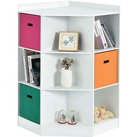 3-stöckiges Kinderregal, Eckregal modern zur Aufbewahrung von COSTWAY