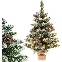 60cm Kleiner Weihnachtsbaum, 8 Lichtmodi, 50 LEDs, Vorbeleuchteter Mini Weihnachtsbaum, Künstlicher Tisch Tannenbaum, Kunstbaum mit Zementbasis & 60cm Kleiner Weihnachtsbaum, 8 Lichtmodi, 50 LEDs, Vorbeleuchteter Mini Weihnachtsbaum, Künstlicher Tisch Tannenbaum, Kunstbaum mit Zementbasis & von COSTWAY