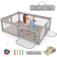 Costway - Baby Laufstall mit 50 Bällen & 2 Türen, Laufgitter mit atmungsaktivem Netz und Reißverschluss, Laufgitterzelt für Säuglinge und von COSTWAY