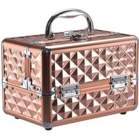 Beauty Case Schminkkoffer Kosmetikkoffer, Schmuckkoffer 23 x 15 x 18cm, Friseurkoffer mit Spiegel, Multikoffer Damen Gold - Costway Beauty Case Schminkkoffer Kosmetikkoffer, Schmuckkoffer 23 x 15 x 18cm, Friseurkoffer mit Spiegel, Multikoffer Damen Gold - Costway von COSTWAY