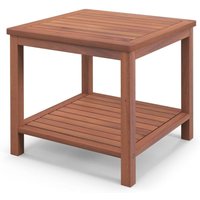 Beistelltisch Akazienholz, Gartentisch klein Balkontisch, Holztisch mit Lamellen-Tischplatte, Kaffeetisch für Garten, Balkon, Wohnzimmer(H-Form, 45 x von COSTWAY