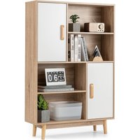 Bücherschrank mit 2 Türen und 4 offene Regale von COSTWAY