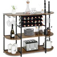 120cm Weinregal mit Glashalter & Regalen von COSTWAY