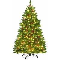COSTWAY 135cm Künstlicher Weihnachtsbaum mit warmweisser LED-Lichterkette, Tannenbaum mit Metallstaender, Christbaum PVC Nadeln, Kunstbaum COSTWAY 135cm Künstlicher Weihnachtsbaum mit warmweisser LED-Lichterkette, Tannenbaum mit Metallstaender, Christbaum PVC Nadeln, Kunstbaum von COSTWAY