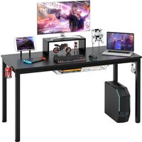 COSTWAY 140cm Gaming Tisch mit Monitorablage, Groß Gamer Schreibtisch von COSTWAY