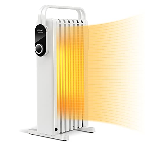 COSTWAY 1500W Ölradiator 7 Rippen Heizkörper 5-35℃, elektrische Heizung 3 Heizstufen mobil mit Räder, Überhitzungsschutz von COSTWAY