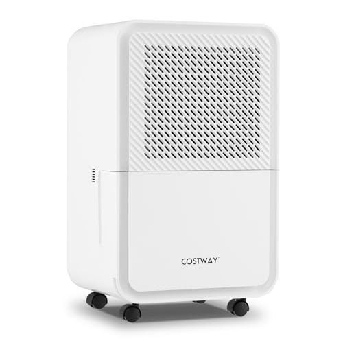 COSTWAY 15L/Tag Luftentfeuchter, Raumgröße ca. 20m², Entfeuchter elektrisch mit 4 Modi & 2 Geschwindigkeiten, 2,5L Wassertank, 24H Timer, Schlafmodus ≤45 dB, automatisches Abtauen COSTWAY 15L/Tag Luftentfeuchter, Raumgröße ca. 20m², Entfeuchter elektrisch mit 4 Modi & 2 Geschwindigkeiten, 2,5L Wassertank, 24H Timer, Schlafmodus ≤45 dB, automatisches Abtauen von COSTWAY