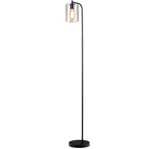 COSTWAY 168cm Stehlampe modern, Stehleuchte mit Fußschalter, E27-Glühlampensockel und Glaslampenschirm, Leselampe für Wohnzimmer, Arbeitszimmer, Schlafzimmer von COSTWAY