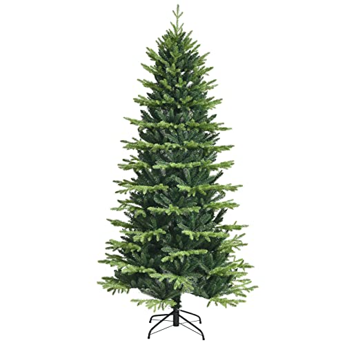 COSTWAY 180cm Künstlicher Weihnachtsbaum, Unbeleuchteter Tannenbaum, Christbaum mit 1462 PE- & PVC-Zweigen & Metallständer, Kunstbaum für Innen- und Außenbereich von COSTWAY