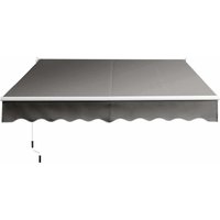 2,5x2m Gelenkarmmarkise Sonnenmarkise Balkonmarkise Terrassenmarkise Klemmmarkise mit uv- und wasserbestaendigem Material, Aluminiumrahmen und von COSTWAY