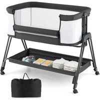 COSTWAY 2 in 1 Beistellbett & Stubenwagen klappbar, tragbare Babybett mit 7 verstellbaren Höhen & Matratze & Tragetasche & Gurte, verstellbare COSTWAY 2 in 1 Beistellbett & Stubenwagen klappbar, tragbare Babybett mit 7 verstellbaren Höhen & Matratze & Tragetasche & Gurte, verstellbare von COSTWAY