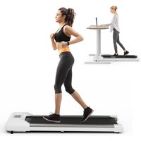 COSTWAY 2 in 1 Laufband unter dem Schreibtisch, Walking Pad mit LED-Anzeige & Fernbedienung, 1-6 km/h, Treadmill für Zuhause & Büro, 120 kg belastbar von COSTWAY