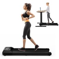COSTWAY 2 in 1 Laufband unter dem Schreibtisch, Walking Pad mit LED-Anzeige & Fernbedienung, 1-6 km/h, Treadmill für Zuhause & Büro, 120 kg belastbar von COSTWAY
