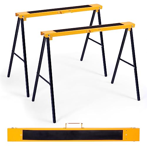 COSTWAY 2 x Gerüstbock, Klappbock Set, Stützbock Sägehilfe, Arbeitsbock Metall, Unterstellbock Belastbar bis 275 KG, Arbeitsböcke klappbar, Faltbarer Bock mit Griff, Sägepferd Stahl, Gelb COSTWAY 2 x Gerüstbock, Klappbock Set, Stützbock Sägehilfe, Arbeitsbock Metall, Unterstellbock Belastbar bis 275 KG, Arbeitsböcke klappbar, Faltbarer Bock mit Griff, Sägepferd Stahl, Gelb von COSTWAY