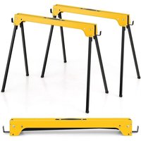 COSTWAY 2er-Pack Gerüstbock, Klappbock bis 600 kg, Arbeitsböcke klappbar, Faltbarer Bock mit Griff, Stützbock Sägehilfe, Arbeitsbock Metall, von COSTWAY