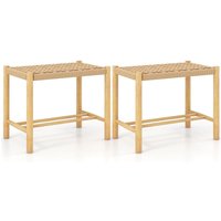 COSTWAY 2er Set Barhocker Holz, Barstuhl Sitzhöhe 45 cm mit Fußstütze, Küchenstuhl aus geflochtenem Papier, Tresenhocker Bistrohocker für Küche, COSTWAY 2er Set Barhocker Holz, Barstuhl Sitzhöhe 45 cm mit Fußstütze, Küchenstuhl aus geflochtenem Papier, Tresenhocker Bistrohocker für Küche, von COSTWAY