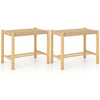 COSTWAY 2er Set Barhocker Holz, Barstuhl Sitzhöhe 45 cm mit Fußstütze, Küchenstuhl aus geflochtenem Papier, Tresenhocker Bistrohocker für Küche, COSTWAY 2er Set Barhocker Holz, Barstuhl Sitzhöhe 45 cm mit Fußstütze, Küchenstuhl aus geflochtenem Papier, Tresenhocker Bistrohocker für Küche, von COSTWAY