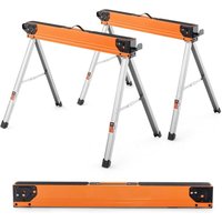 COSTWAY 2er-Set Sägeböcke Klappbar, Tragbare Arbeitsböcke bis 500 kg belastbar, Sägebock mit Griff, robuste Metall-Sägehilfen Gerüstbock für COSTWAY 2er-Set Sägeböcke Klappbar, Tragbare Arbeitsböcke bis 500 kg belastbar, Sägebock mit Griff, robuste Metall-Sägehilfen Gerüstbock für von COSTWAY