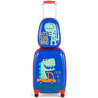 2tlg Kinderkoffer + Rucksack, Kindertrolley aus Kunststoff von COSTWAY
