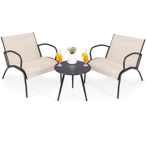 COSTWAY 3-TLG. Gartenmöbel Set, Balkonset mit 2 Stühlen und Tisch, Balkonmöbel mit breiter Sitzfläche, Terrassenmöbel, Gartengarnitur, Sitzgruppe für Terrasse, Balkon, Garten COSTWAY 3-TLG. Gartenmöbel Set, Balkonset mit 2 Stühlen und Tisch, Balkonmöbel mit breiter Sitzfläche, Terrassenmöbel, Gartengarnitur, Sitzgruppe für Terrasse, Balkon, Garten von COSTWAY