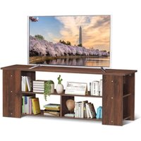 Costway - 3-stufiger TV-Schrank Fernsehschrank 110cm breit TV-Regal Holz, Fernsehtisch Wohnzimmerschrank Sideboard Kaffee von COSTWAY