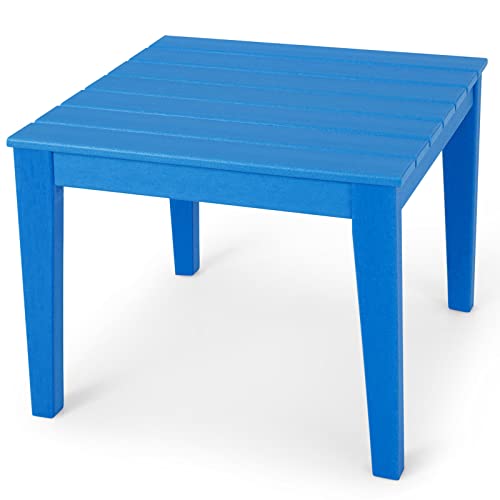 COSTWAY 3-teiliges Tisch- & Stuhlset, Spieltisch-Set für Kleinkinder aus Holz, mit 2 Stühlen mit Rückenlehnen zum Malen & Lesen, Kindermöbelset für Indoor & Outdoor (Blau, Tisch) von COSTWAY