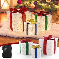 COSTWAY 3er Set LED Geschenkboxen, Weihnachtenbox mit Schleife, wasserdichte Weihnachtsdeko mit 48 warmweiß LEDs & Timer, beleuchtete COSTWAY 3er Set LED Geschenkboxen, Weihnachtenbox mit Schleife, wasserdichte Weihnachtsdeko mit 48 warmweiß LEDs & Timer, beleuchtete von COSTWAY