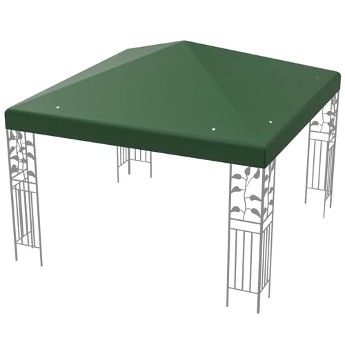 COSTWAY 3x3m Ersatzdach für Pavillon, Pavillondach Ersatzbezug mit Klettverschlüssen (Dunkelgrün) von COSTWAY