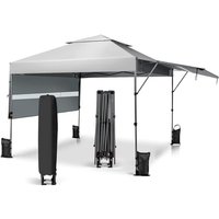 Costway - 3x3m Pop Up Pavillon mit Zwei Markisen, Faltpavillon mit Rolltasche, 4 Sandsäcke, UV-Schutz 50+, Gartenzelt faltbar, Partyzelt wasserdicht von COSTWAY