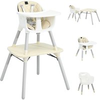 4 in 1 Baby-Hochstuhl, umwandelbarer Babystuhl mit 5-Punkt-Gurt von COSTWAY