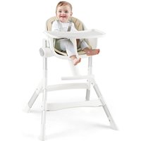 COSTWAY 4 in 1 Babystuhl, Babyhochstuhl umwandelbar mit 5-fach verstellbarer Höhe von COSTWAY