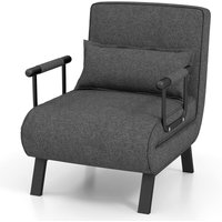 4 in 1 Schlafsessel Klappbar, Schlafsofa mit 5 stufig Verstellbarer Rückenlehne & abnehmbarem Kissen & gepolstertem Sitz, Sofabett mit Metallrahmen von COSTWAY