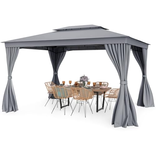 COSTWAY Pavillon 3 x 4 m, Pop Up Faltpavillon mit Moskitonetz & Vorhang & Doppeldach, Gartenpavillon Pavillonzelt Wasserdicht, Winterfest Sonnenschutz Gartenzelt für Terrasse, Garten, Rasen COSTWAY Pavillon 3 x 4 m, Pop Up Faltpavillon mit Moskitonetz & Vorhang & Doppeldach, Gartenpavillon Pavillonzelt Wasserdicht, Winterfest Sonnenschutz Gartenzelt für Terrasse, Garten, Rasen von COSTWAY