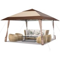 4x4m Faltpavillon, Pop Up Pavillon mit Rollen von COSTWAY
